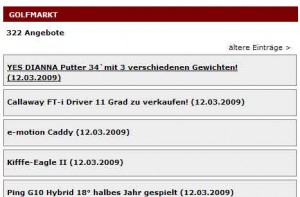 Marktplatz (Quelle: Screenshot golf.de) Marktplatz (Quelle: Screenshot golf.de)