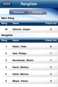 World Golf Travaler iPhone App - Rangliste