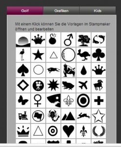 Einige Vorlagen für die Stempelplatte